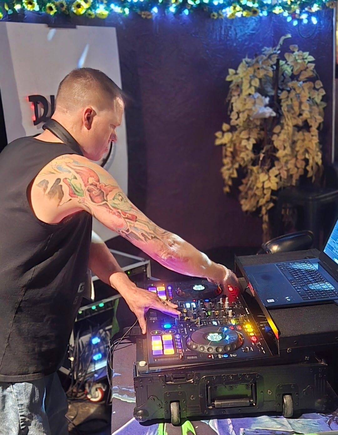 DJ Grinch at the booth